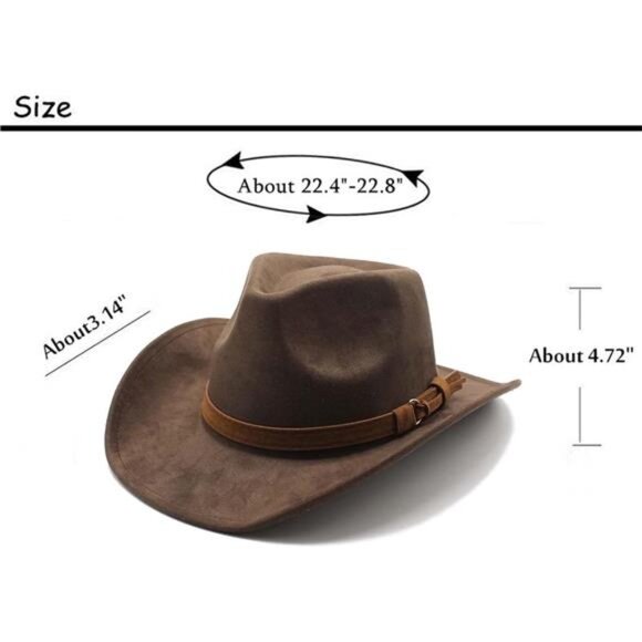 Suede Cowboy Cowgirl Hat Classic Coffee main image 6